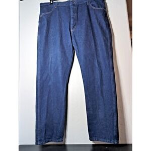 RUSTLER Men's Size 42x30 Blue Jeans 100% Cotton Denim Pants 5 Pockets Zipper Fly